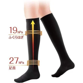 [M-L-2 Packs] Pip Slim Walk Beautiful Leg Socks, Natural Feel, SM Size Socks, for Others, Compression Black x 2 (4902522676595-2)