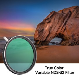 WalkingWay 58mm True Color ND Filter Variable ND2-32 (1-5 Stops) Neutral Density Filter Adjustable ND4 ND8 ND16 Filter VND 0.3-1.5 for Camera Lens