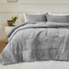 YIYEA Faux Fur Comforter Set King Size, Luxury Ultra Soft
