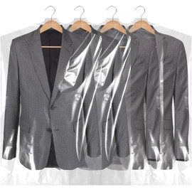 BEISHIDA 25PCS 35.5 Inch Plastic Garment Bag-Plastic Clear Dry Cleaner Laundry Bags for Clothes Cover Hanging Clothes Storage for Coat Suit Shirt Jacket Skirt
