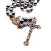 Nazareth Store Hematite Rosary Black Stone Beads Necklace with Jerusalem