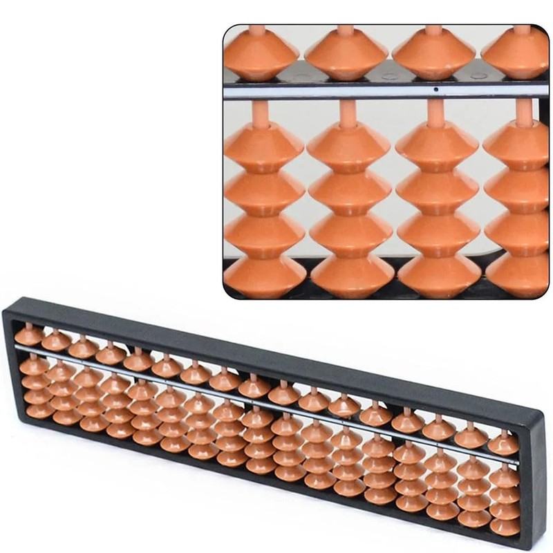 LATRAT Plastic Abacus Arithmetic Children's Calculator, 17 Digit Retro Wooden