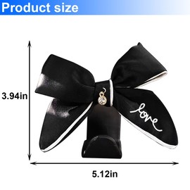 Zpana Car Headrest Hook, 2PCS Cute Bow Vehicle Seat Hanger for Purse Coat Umbrella, Automotive Interior Backseat Storage Hanging Organizer Accessories, Universal for SUV, Sedan, Truck (Black)