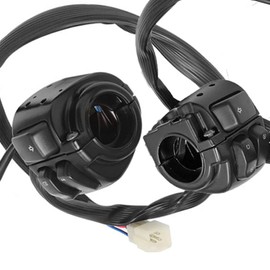 Riloer Motorcycle 1"/25mm Handlebar Switches Control and Wiring Harness, Black, Fit for 1996-2012 Compatible with Harley, Sportster, V-Rod Softail, Dyna