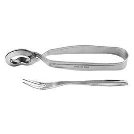 Weis Escargots Cutlery, Stainless Steel, Silver, 13.5 x 5 x 3 cm