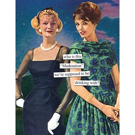 Anne Taintor Birthday Cards Funny Vintage Retro Greeting Card for Her, 4.25" x 5.5", Who Is This Moderation?