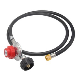 Joywayus Regulador ajustable de 0 a 20 PSI con manguera de propano de alta presión QCC1/Type1 de 5 pies, se adapta a quemador de propano, freidora de pavo, ahumador, barbacoa, fogata
