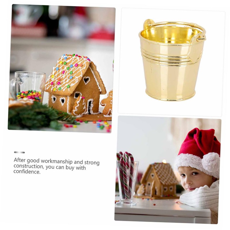 Ciieeo Decorative Plastic Bucket Small Treat Bucket for Birthday Party