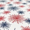Red White Blue Celebration Fireworks Easy-Care Fabric Tablecloth (60"x84", White)