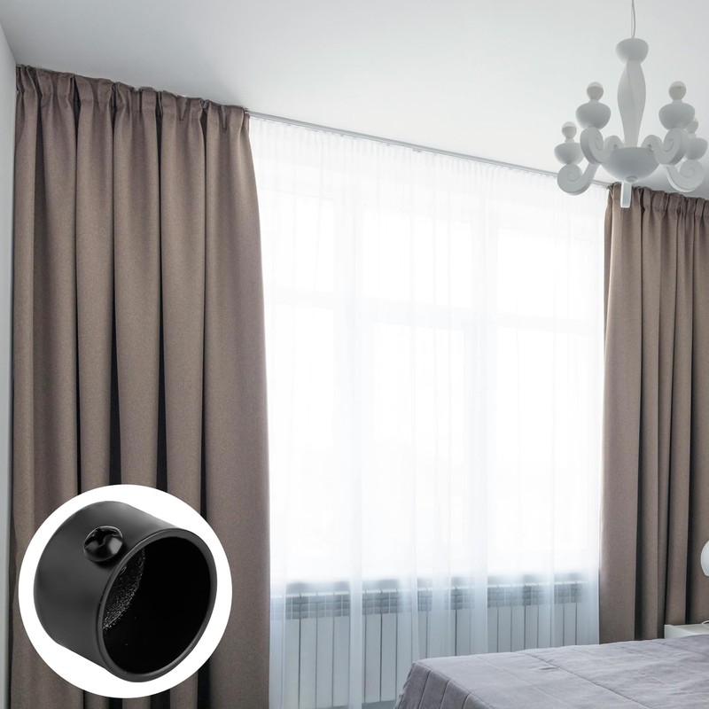 Rumyve 4pcs Curtain Finials Ends Caps,Window Inserts Curtain Finials,Metal Curtain