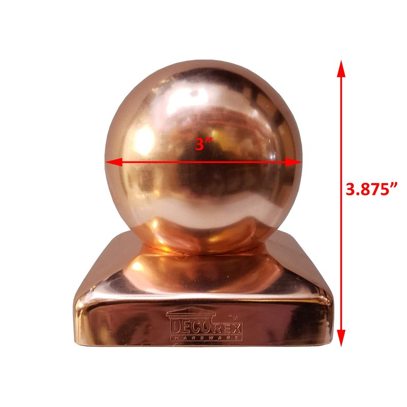 3.5" Copper Ball Post Cap - Fits 3.5" x 3.5"