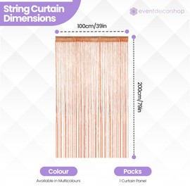 Glitter String Curtain Panel 200x90cm – Sparkling Tassel Fly Screen, Polyester Fringe Room Divider for Doorways, Windows, Parties & Home Decoration (Orange)