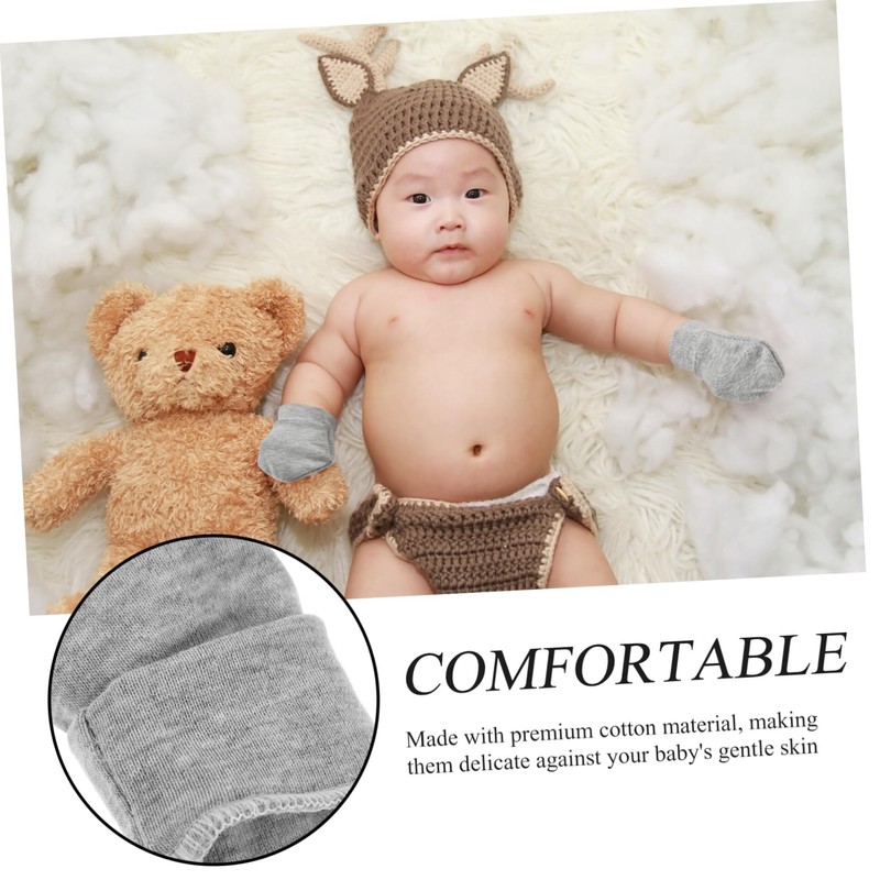 Healvian 9 Pairs Cotton Scratch Mittens Comfortable No Scratch Hand