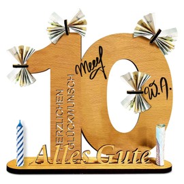 Atuoxing Wooden Sign Guest Book Birthday Gift, 2025 Birthday Anniversary Wooden Sign with Year Numbers Decoration, Birthday Gift for 10/18/20/30/40/50/60/70/80th Birthday Man Woman
