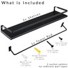 Peter's Goods Floating Wall Shelves with Rail, Large, Modern Black