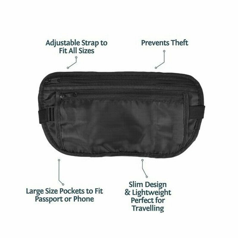 LEDON Travel Passport Waist Pouch Security Bag Money Belt Secure