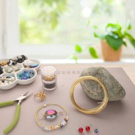 The Beadsmith Half-Round Craft Wire - Wire Elements - Medium Temper - 21 Gauge, 4 Yard Coil - Gold Color - Beading Wire Used for Jewelry Making, Wire Wrapping, and Other DIY Arts & Crafts