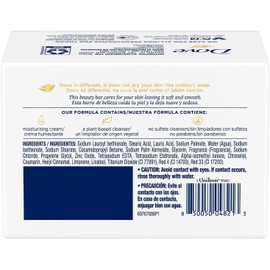 Dove Jabón en Barra Revigorizante Granada y Verbena, para una piel suave y fresca, con 1/4 de crema humectante 4 pack de 90 gr c/u