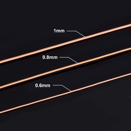 BENECREAT 3 rollos de alambre de joyería de calibre 18/calibre 20/calibre 22 resistente al deslustre alambre de cobre desnudo para hacer anillos de abalorio y otras manualidades de joyería