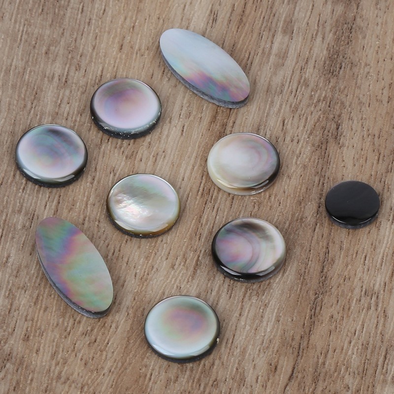 9Pcs Saxophone Button Pad Set Black and White Sax Key