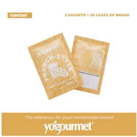 Yogourmet Sourdough Starter (2 Sachets = 20 loaves) - Make Bread at Home - French Style Sourdough Starter Culture - All Natural, Allergen Free, Kosher - 5 g Sachets
