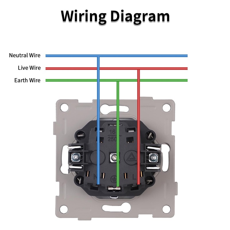 JIMEIDA Glass Socket Single Black Flush-Mounted Protective Contact Wall Socket