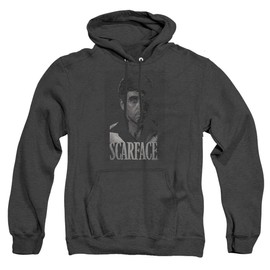Trevco Scarface Unisex Adult Pull-Over Heather Hoodie, Large Black