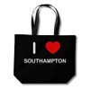 I Love Southampton - Black Cotton Shopping Bag