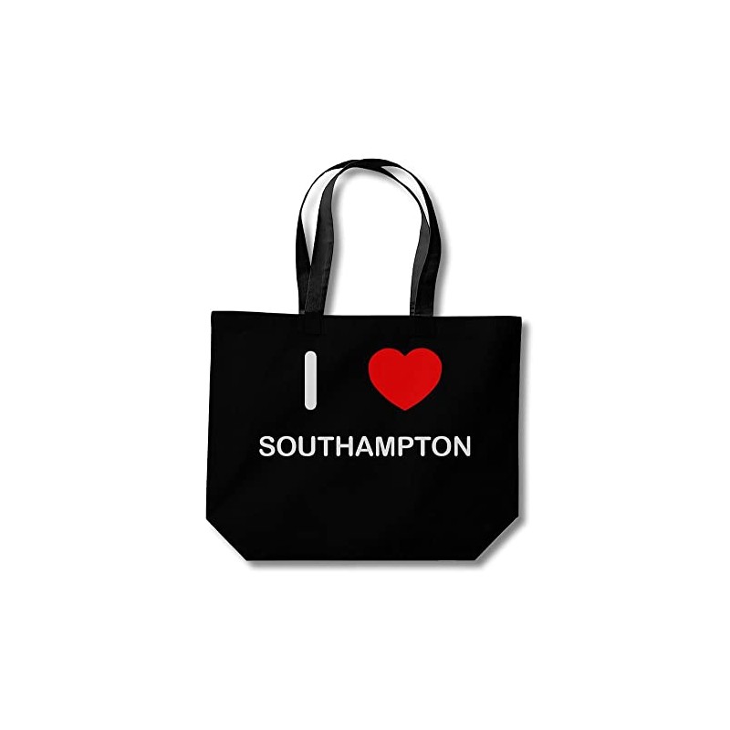 I Love Southampton - Black Cotton Shopping Bag