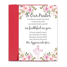 Delujouberst Pastor Appreciation Gifts - Cards for Pastor Wife, Pastor Thank You Appreciation Cards With Envelopes