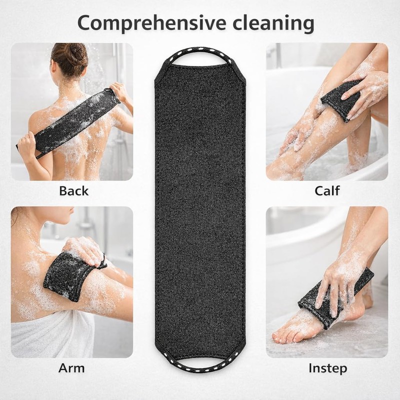 Back Scrubber for Shower, Double Sided Exfoliating Back Exfoliator with