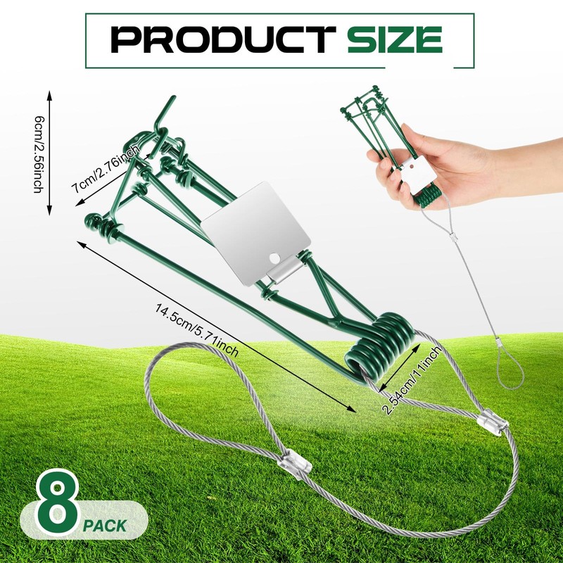 Qualirey 8 Pcs Gopher Trap with Chain Gopher Killer Vole