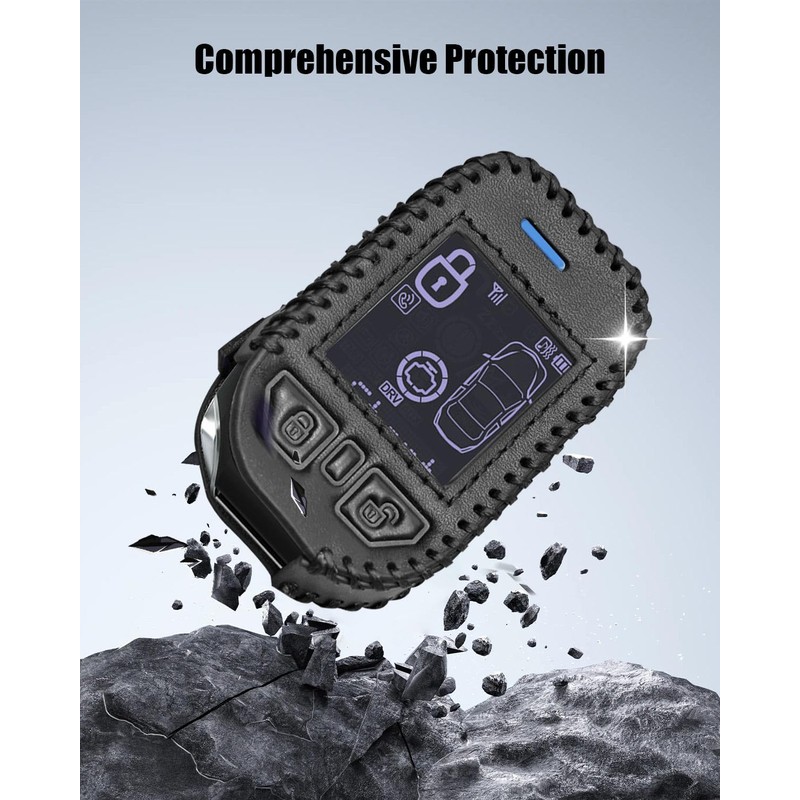 Leather Car Key Case Fit for Compustar Prime T11 RF-P2WT11-SS
