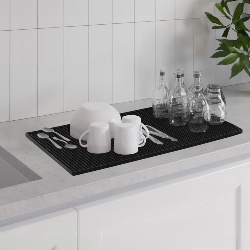 Extra Large Bar Mats for Countertop 16X28'', Thicker Rubber Coffee