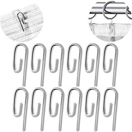 Metal Curtain Hooks for Window Curtain, Door Curtain Curtain Header Tape Drapery Hooks (100 Pack)