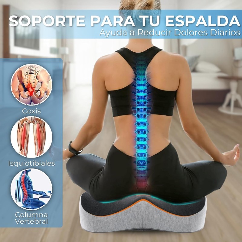 Cojín de Asiento ergonómico,Cojín de Silla,Cojín para la Espalda, Funda