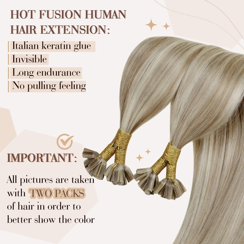 Hetto Remy Extensions Bondings Real Hair Blonde Bondings Real Hair
