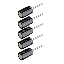 Electrolytic Capacitors THT 470µF 25V Diameter 10 x 16 mm Pack of 5