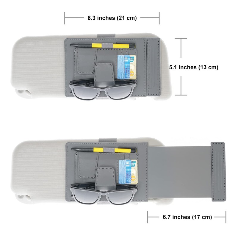 TFY Car Sun Visor Extender and Organizer, Universal Sunshade Anti-Glare,