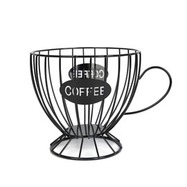 Agirlvct Extra Large Capacity Coffee Pod Holder,Coffee Bar Counter Organizer, Coffee Filter Holder,Capsule Basket,Coffee Bar Accessories for K-cup Kitchen Dinning Room Office Home Cafe Hotel(Black)