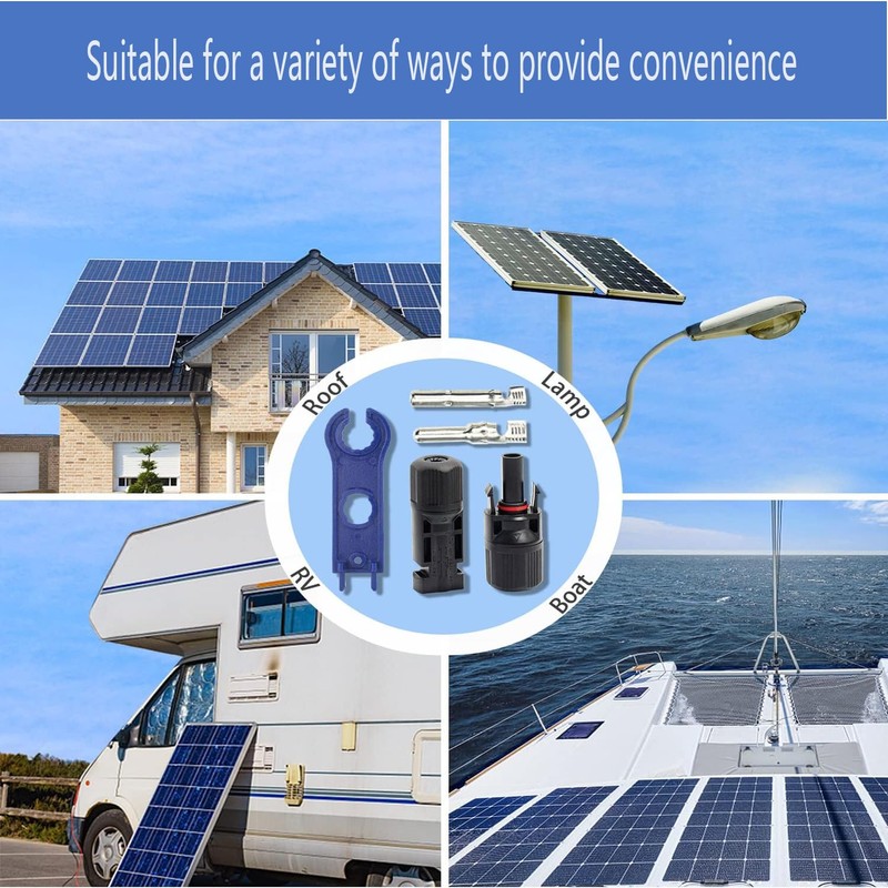 LxcshLjx MC4 Solar Panel Connectors, 5 Pair Male/Female Waterproof Solar