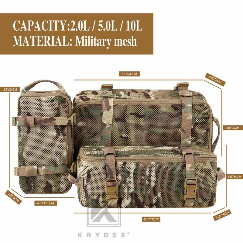 KRYDEX Tactical Modular Pouch Set Outdoor Backpack Organizer Travel Suitcase