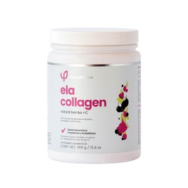ela nutrition | ela Collagen | Natural Berries + C | Péptidos bioactivos de colágeno hidrolizado + ácido hialurónico + antioxidantes naturales + probióticos + probióticos | 450 gramos (30 porciones)