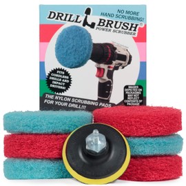 Drill Brush - Scrub Pads - Bathroom Accessories - Cleaning Supplies - Spin Scrubber Pad Kit - Hard Water Stain Remover - Shower Cleaner - Tub Cleaner - Bath Mat - Glass Cleaner - Shower Door Cleaner