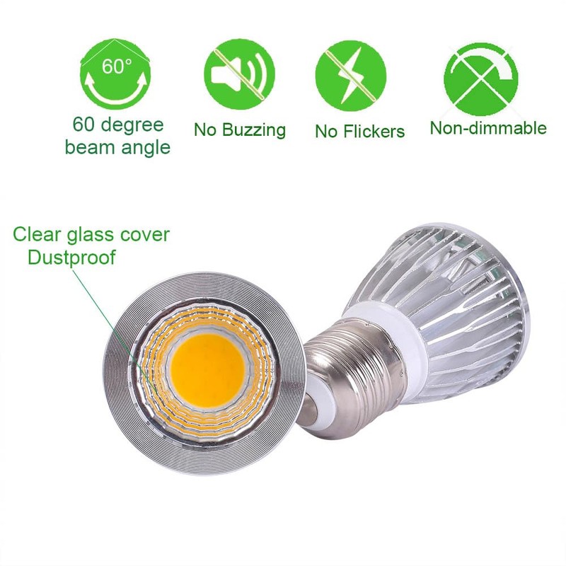 PAR16 E27 6W led Spotlight 120v COB 6000K Daylight White