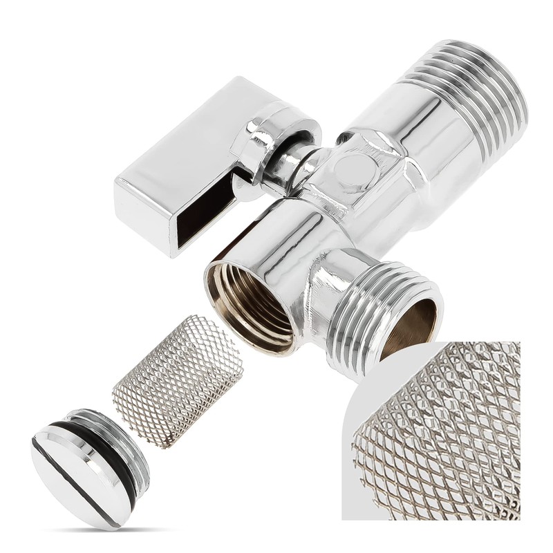 Angle Valve with Filter 1/2 Inch Male x 1/2 Inch