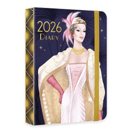 Claire Coxon Art Deco 2026 A6 Weekly Diary | Compact Hardback Organiser with Elastic Closure | Stylish Week-to-View Planner