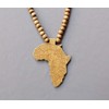 Brown wooden africa pendant necklace beads chain african map continent