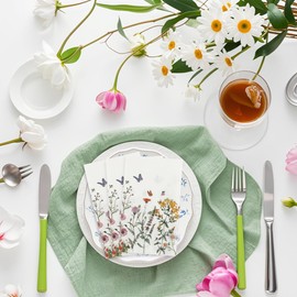 200 Pcs Floral Paper Napkins Disposable Decorative Watercolor Floral Cocktail Napkins Spring Flower Napkins Wildflower Guest Hand Towels for Wedding Baby Shower Birthday