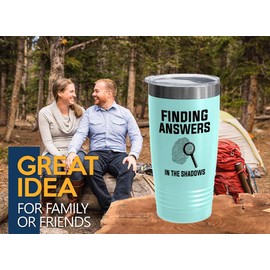Detective Teal Edition Viking Tumbler 20oz - Finding answers in - Police Officer Cop Patrol Detective Sheriff Law Enforcement Police Academy Student Police Chief